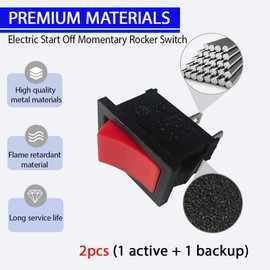 Electric Start Off Momentary Rocker Switch for Generac 7127/7723 iQ3500 3500 Watt Portable Inverter,for Predator 3500 Watt Inverter Generator- 6A 250V AC and 10A 125V AC Replacement Switch (2pack)