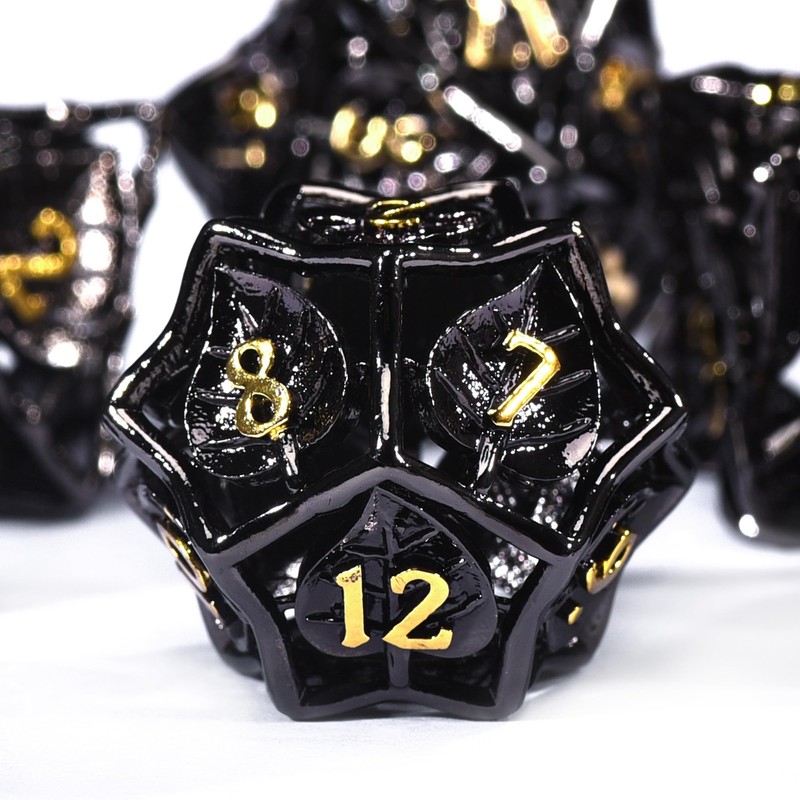 SIQUK 7-Piece DND Dice Set, Metal Dice Game, Polyhedral Dice,