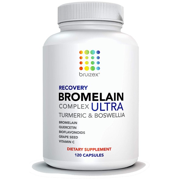 BRUIZEX Ultra Bromelain and Quercetin Bruising Relief Supplement, 120 Capsules