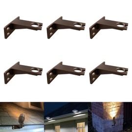 EZlumify Landscape Lighting Gutter Brackets, Mounting Bracket Base Plate for Spotlights Spot Flood Lights, Outdoor Landscape Lighting Mounting Accessories, Die-Cast Aluminum, Bronze, Pack of 6