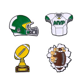 ARFUKA Funny Soccer Enamel Pins Cartoon Alloy Brooch Lapel Pin Set for Women, Men, Teens - Mini Badge Accessories for Backpacks, Jackets, Bags Pack of 4