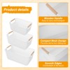 SHAIDOJIO 6 Pack Plastic Mesh Baskets with Wooden Handles, White