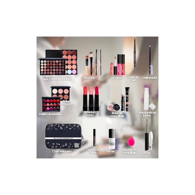 MIRAURA Kit Maquillaje Completo para Mujer Todo en Uno Paleta