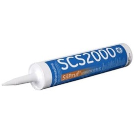 GE SilPruf SCS2002 Silicone Sealant - 10 Oz Cartridge, White (Single Tube)