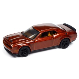 DCD 2021 Dodge Challenger SRT Super Stock 1/64 Scale Modern Muscle Series Diecast Model Car in Sinamon Stick Orange Metallic