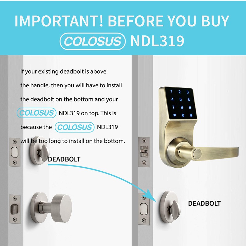 COLOSUS NDL319 Electronic Trusted Digital Keyless Door Lock for Home