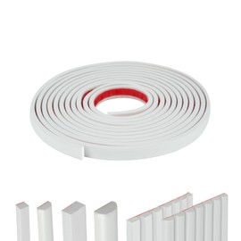 YEFANXI 0.39lN*10FT Rectangle Flexible Peel and stickTrim Molding Trim for Backsplash Tile, Edge, Walls.Borders, Lattice Window, Flexible and Self Adhesive Trim,White (Rect.-0.39lN)