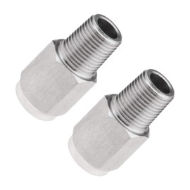 OTOTEC 2X Gewindeadapter M10 x 1.0 Öldruckanzeiger Reduzieradapter passend für Temperatur Manometer Anschluss (Stecker 1/8 NPT an Buchse M10x1.0)