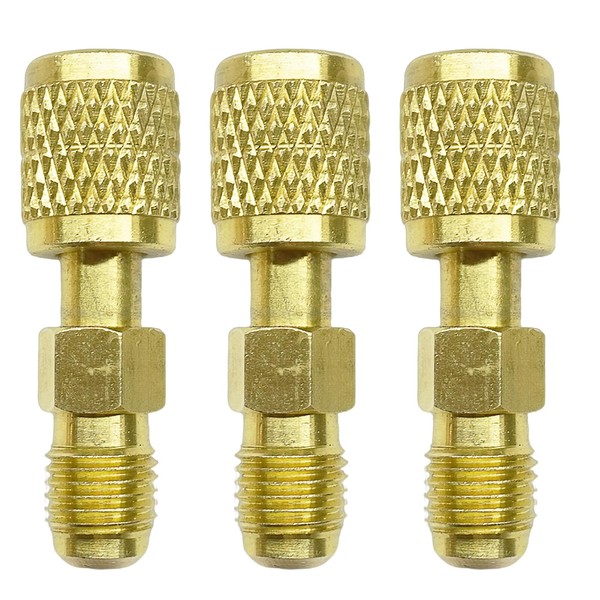 R32 R454B Refrigerant Brass Adapter, 1/4" Female to 1/4" Male