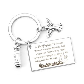 Firefighter Gifts for Men,Fire Fighter Fireman Firefighters Birthday Graduation Retired Appreciation Gifts Keychain for Men Women Him Adults Firemen Husband Boyfriend Dad for Valentines Fathers Day