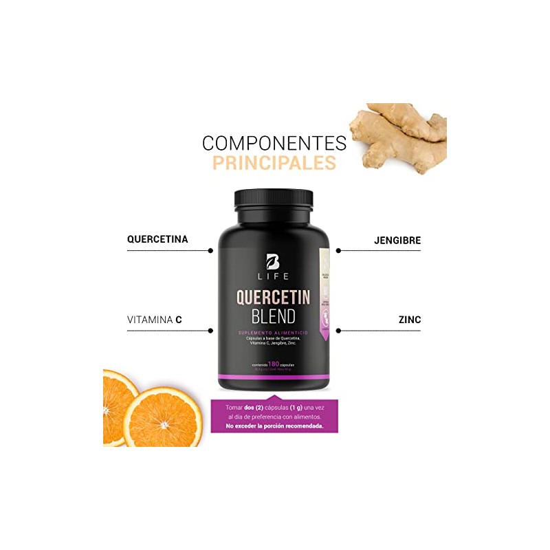 Life Quercetina 180 Cápsulas Ingredientes Naturales Vitamina Zinc