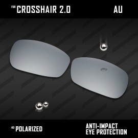 Oakley Anti Scratch Polarized Replacement Lenses for-Oakley Crosshair 2.0 OO4044 - Silver Mirror