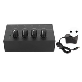 4 Channel Stereo Headphone Amplifier Ultra Low Noise Independent Volume Control Compact Headphone Amp Amplifier 100‑240V EU Plug