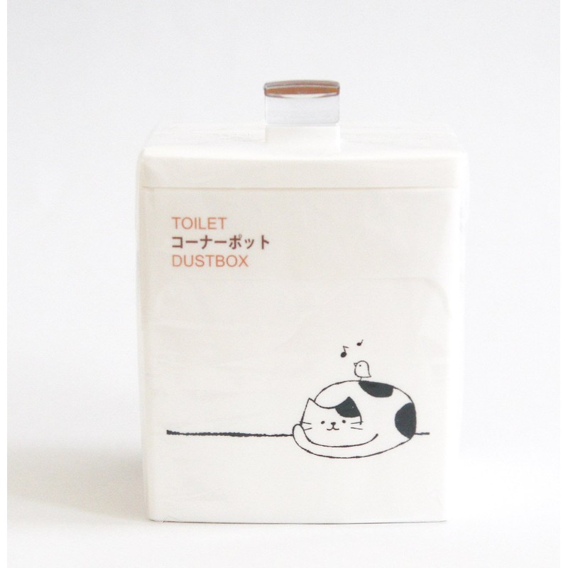 OKA Corner Pot Nagomi Cat White