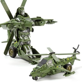 YOBOKO Transforming Airplane Toy Aircraft Robot Toy Kids Simple Airplane Model Toys Kid Boys and Girls Funny Play Vehicles Gifts for Toddler Kids 3-8 Years (Green)