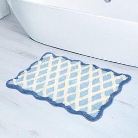 Folkulture Bath Rug or Bath Mat | (20 x 30) Cute Bathroom Rugs Non Slip or Non Slip Bath Mat for Home | Washable Bathroom Rug or Pink Toilet Rug | Toilet Mats or Bath Rugs (Aqua Blue)