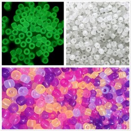 Lnvision 700 Pieces Pony Beads UV for Jewellery Making DIY Crafts It Can Glow in the Dark