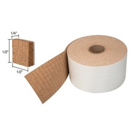 CRL 1/2" x 1/2" x 1/4" Cork Non-Adhesive Shipping Pads - Roll