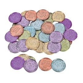 Fun Express Plastic Kindness Coins - 144 Pieces - Educational and Learning Activities for Kids