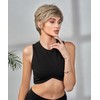 Mystylecos pixie wig Short Female Hair Wigs Short Golden Brown