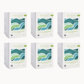 Rishi Tea Rishi Tea Matcha Super Green Japanese Tea - Organic, Caffeinated Sachet Bags, Umami, Antioxidant Rich Sencha & Matcha Blend - 15 Count (Pack of 6)