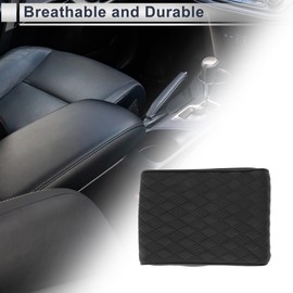 Motoforti Universal Center Console Cover Car Armrest Cover Middle Console Cover Lid for Most Vehicle SUV Car Sedan 12.60"x8.27"x1.97" Black Napa Leather