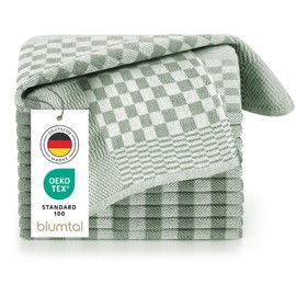 Blumtal Geschirrtücher Baumwolle 50x70 cm im 10er Set - Oeko-TEX zertifizierte Küchentücher - extrem saugstarke Geschirrhandtücher - Küchenhandtücher waschbar 95 °C - Geschirrtuch Garden Green