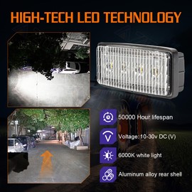 AZQOP LED Headlight Compatible for Ford New Holland Skid Steer C175, C185, C190, L120, L125, L140, etc, Replaces OEM Numbers# Ford/New Holland 9829523, LED Work Lights 20W 6000K Wirelessly, 2-Pack