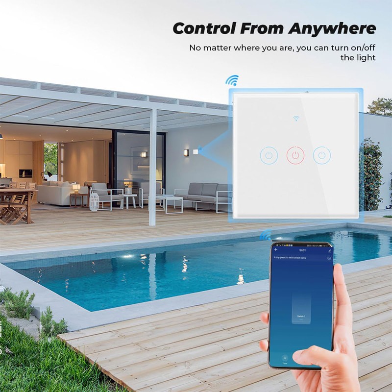 Acmerota WiFi Smart Touch Switch Light Switch 2 Gang White,