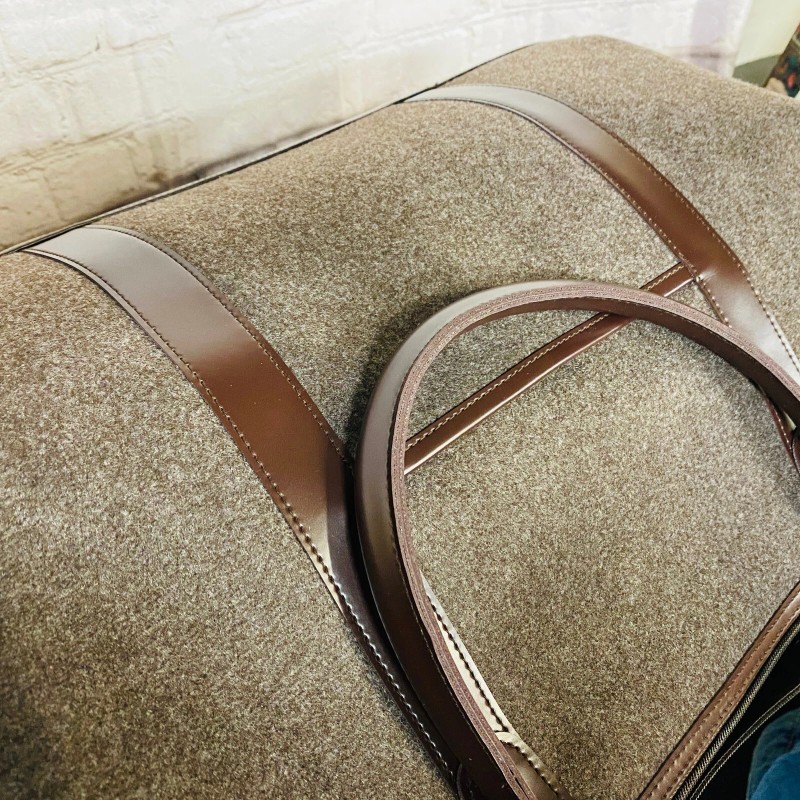 ARAMIS MEN SUEDE DUFFLE BAG BROWN - NEW