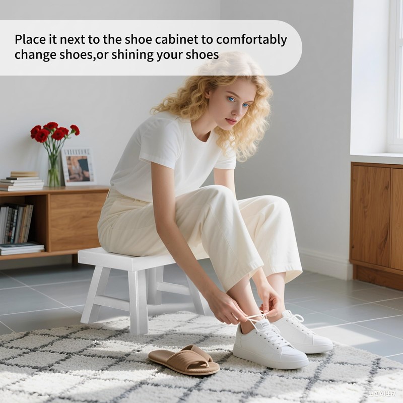 Wooden Step Stool for Adults 11.8" L x 7" W
