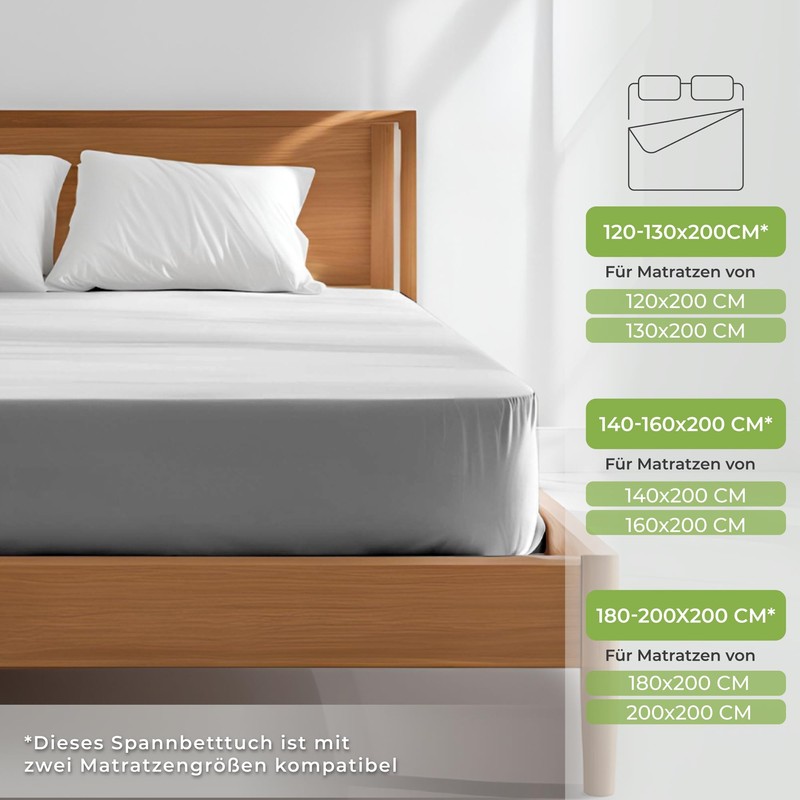 Dreamzie Premium Fitted Sheet 140 x 200 cm to 160