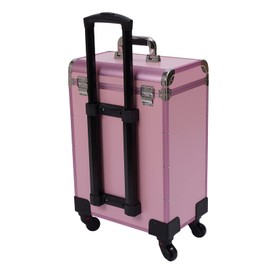 Drawer Luggage with Spinner Wheels and Lipstick Nail Polish Makeup Storage Drawer, Pink Cosmetic Trolley Luggage Tool Box for Travel Organizer, Stylist, Beauty, Salon, Makeup Artist-22.8 Inch