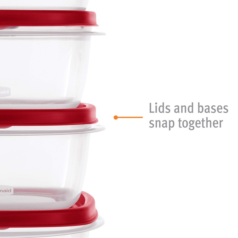Rubbermaid Easy Find Vented Lid Food Storage Containers 7-Cup Red