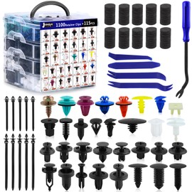 Car Retainer Clips Auto Body Push Fasteners 1215PCS Plastic Pin Rivets Automotive Bumper Retainer Clips Tools Kit with Cable Ties and Trim Clip Removal Tool for Toyota GM Honda Ford Buick Nissan