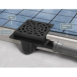Sewerage Plastic Floor Ground Drain with White Round Pattern Grid 50mm Pipe Diameter