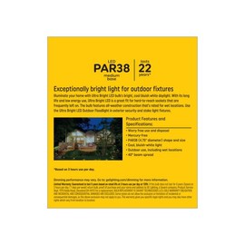 GE Ultra Bright LED 120 Watt Replacement, Warm White, PAR38 Outdoor Floodlight Bulbs (2 Pack)