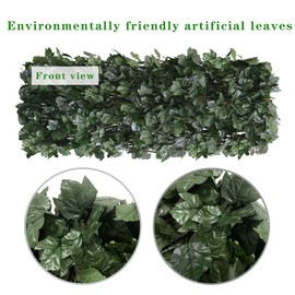 BYBAG Expandable Faux Ivy Fence Privacy Screen for Patio Outdoor Balcony Bedroom Decor,Artificial Dark Green Maple Leaves Wall Decoration Fencing Panel(Single Sided Leaves)
