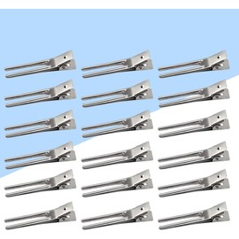 50 Piezas Pinza Pelo de Hierro 4, 5cm Doble Horquilla Plateada Peinados Hechos a Mano, Uso en Casa y Maquillaje, Apertura Fácil, Sujeción Firme y Ligera