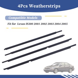 Getfarway Weatherstrip Door Belt Moulding 75710-53011 75720-53011 75730-53011 75740-53011 Compatible with Lexus IS300 2001 2002 2003 2004 2005 Front and Rear Window Trim Belt