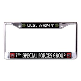 U.S. Army 7th Special Forces Group Chrome License Plate Frame