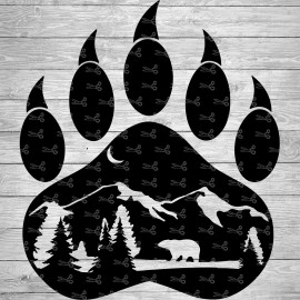 Nature Bear Paw SVG, Cricut files, Digital files