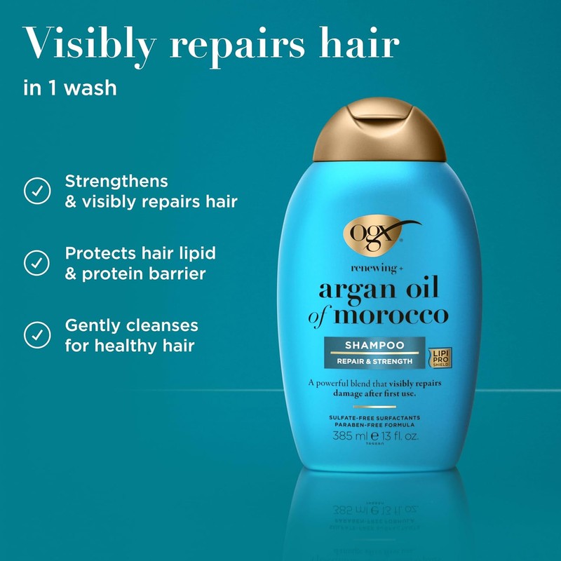 OGX, Shampoo Renovador de Aceite de Argán, 385 ml