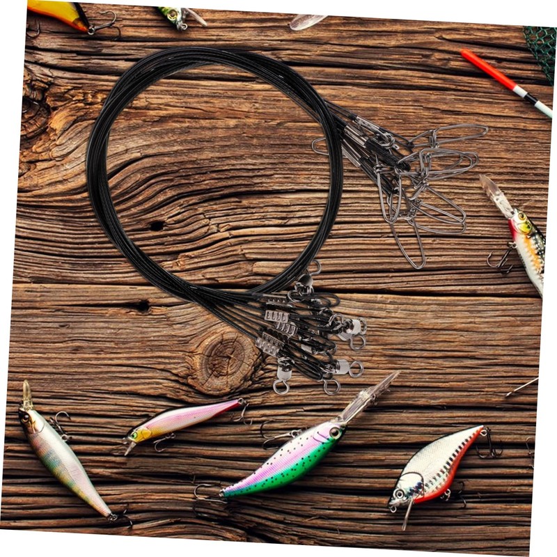 OHPHCALL 10Pcs Heavy Duty Steel Fishing Leaders Low Visibility Wire