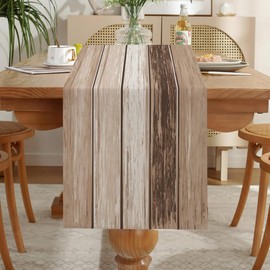 LOZULO Beige Table Runner Vintage Runner Table Country House Style Linen Table Runner Decoration Washable Table Runner Party Striped Table Decoration Outdoor Weatherproof Table Runner 180 x 40 cm for