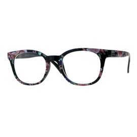 Reading Glasses Magnified Eyeglasses Square Spring Hinge Flower Print +1.5