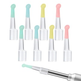 Doyime 耳スプーン イヤースプーン【8個セット】耳かき 先端パーツ 耳かきの先端 耳掃除 耳スコープの先端 交換部品 柔らかい シリコン製 家族みんなに適用
