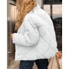 Ebifin Women's Quilted Puffer Jacket Winter Long Sleeve Stand Collar