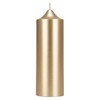 Mega Candles 1 pc Unscented Gold Dome Top Round Pillar
