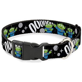 Buckle Down Cat Collar Breakaway Toy Story 3 Aliens Ooooohhh Black White Gray 8 to 12 Inches 0.5 Inch Wide